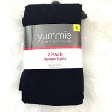 Details About New Yummie By Heather Thomas 2 Pack Opaque Tights Black Size S Size L