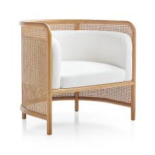 Fields Cane Back White Accent Chair By Leanne Ford Reviews Crate And Barrel Canada In 2020 White Accent Chair Accent Chairs Charcoal Accent Chair