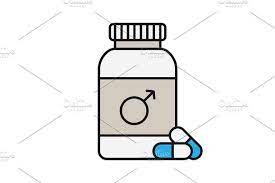 Male Pills Bottle Color Icon Pill Bottles Pills Medical Icon