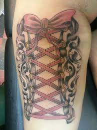 Outstanding Pink Traditional Corset Tattoo Design Corset Tattoo Neck Tattoo Back Tattoo