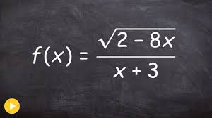Write The Domain In Interval Notation Of A Rational Function Youtube