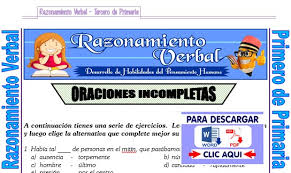 Oraciones Incompletas Para Ninos Razonamiento Verbal 2020 Esta aplicación educativa es una de esas pequeñas joyas que nos regala la tecnología, una app que es fiel representante de la premisa: oraciones incompletas para ninos