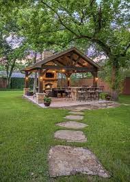Enjoy a relaxing picnic or browse a good book, shaded by a beautiful natural wood pavilion! 45 Backyard Landscaping Ideas On A Budget 41 Nell Oa Backyard Pavilion Backyard Backyard Landscaping Designs