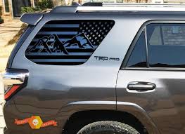 Matte Black American Flag Decal 4runner Product Mountain Usa Flag Windshield Decal For 2010 2018 Toyota 4runner Trd Pro Rear Windows Stickers Flag Decal 4runner American Flag Sticker