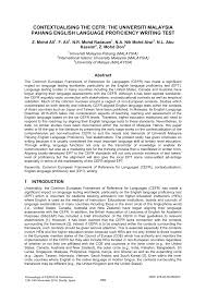 The following are examples of actual examination papers used in past years. Pdf Contextualising The Cefr The Universiti Malaysia Pahang English Language Proficiency Writing Test