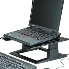 Use the laptop stand like this. 3m Lx500 Adjustable Notebook Riser Black 13 X 13 X 4 717207