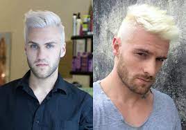 Platinum Blonde Men S Hairstyles To Be The Trend Hairdrome Com Mens Hairstyles Blonde Guys Dark Skin Blonde Hair