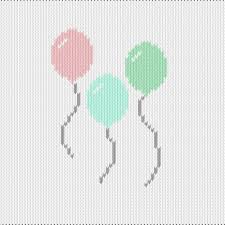 knitting motif and knitting chart balloons designed by