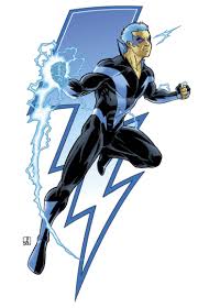 Blue Lightning Superhero Art Design Comics Character Art