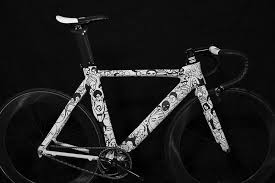 Black And White Bike Frame Parlee Three Speed With Frame Art By Geoff Mcfetridge Road Bike Cycling Fixed Bike Bike