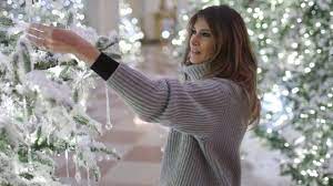 The north portico gets a festive makeover each year during the holidays, with a colorful crown of ribbon and garland. 2017 Christmas Decorations At The White House Youtube
