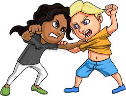 Girl And Boy Fighting Cartoon Clipart Vector Friendlystock Kids Fighting Cartoon Clip Art Illustrator Inspiration