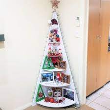 How To Make A Corner Christmas Tree Shelf In 2021 Corner Christmas Tree Christmas Tree Tree Shelf