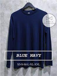 Warna primer adalah warna dasar, yakni, merah, kuning dan biru. Jual Kaos Polos Unisex Warna Biru Navy Lengan Panjang Xs S M L Xl Xxl Di Lapak Mansclothing Bukalapak