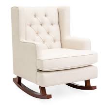Best Choice Products Rocking Accent Chair Tufted Upholstered Linen Wingback For Home Nursery W Wood Frame Beige Walmart Com Wingback Rocking Chair Rocking Chair Comfy Chairs