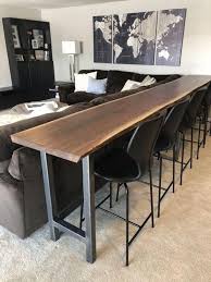 Live Edge Sofa Table Home Bar Table In 2020 Home Bar Table Live Edge Dining Table Table Behind Couch