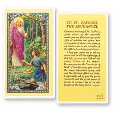 Jophiel helps me to balance negative and positive emotions by helping me see the beauty in all things. St Raphael Laminated Prayer Card The Catholic Company