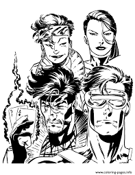 37+ x men storm coloring pages for printing and coloring. X Men Gambit Cyclops And Team Coloring Pages Printable