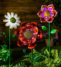 Elke dag worden duizenden nieuwe afbeeldingen van hoge kwaliteit toegevoegd. Secret Solar Metal Flower Garden Stake Pink Plowhearth