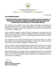 Otherwise if you prefer a regular start to the week, then have a look at our. Nhyira 104 5 Fm S Tweet President Akufo Addo Has Directed The Inspector General Of Police Mr James Oppong Boanuh To Embark To Terminal Leave With Effect From Sunday 1st August 2021 Trendsmap