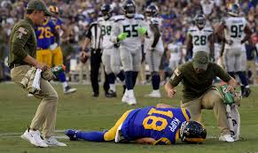 Cooper kupp's wife apparently put a football helmet on cooper after they were pronounced man and wife. Rams Receiver Cooper Kupp Out For The Season With Torn Acl Orange County Register