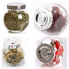 Amazon Com Ikea Rajtan Spice Jar Glass Aluminum Color 400 647 02 1 Pack 4 Count Clear Home Kitchen Spice Jar Set Spice Jars Food Containers