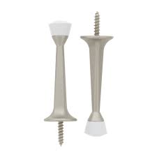 This door stop is built like a brick, made using odorless rubber with small, straight ridges for effective wedging. Bulldog Hardware Screw In Solid Doorstop Satin Nickel 2 Pack Walmart Com Walmart Com