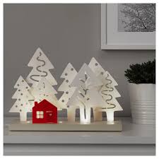 Strala Led Bordsdekoration Skog Vit Rod Ikea Dekoration Weihnachtliches Zuhause Tisch Dekorieren