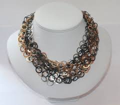 Napier Tricolor Multi Chain Necklace 36 Inches Long Circle Etsy Multi Chain Necklace Napier Jewelry Chain Necklace