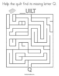 I just took some fabric, cut it up and had the kids made quilts. Help The Quilt Find Its Missing Letter Q Coloring Page Twisty Noodle