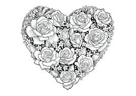 Three banners with contours of roses. Roses And Hearts Coloring Pages Best Coloring Pages For Kids