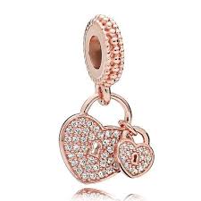 Pandora Rose Gold Cz Love Locks Dangle Charm Pandora Charms Rose Gold Pandora Bracelet Charms Pandora Rose Gold