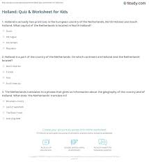 If you know, you know. Holland Quiz Worksheet For Kids Study Com