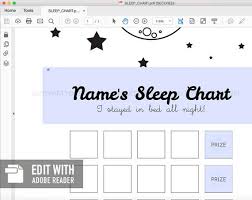Sleep Chart Toddler Rewards Chart Sleep Training Sticker Chart Instant Download Printable Pdf With Editable Text