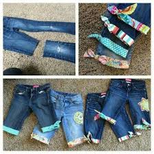 Jeans Kurzen Und Pimpen Alte Jeans Alte Kleidung Kinderkleidung