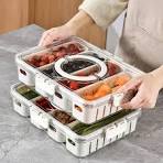Portable Fruit Storage Box - Ventilated Compartment with Lid, Eco-friendly,  Store PET Vegetable Fruit, Storage Container, Home Supplies