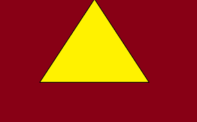 A Picture Of A Yellow Triangle With A Red Background Behind It Red Background Abstract Artwork Abstract