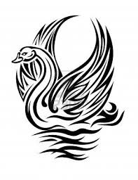 Black And White Swan Tattoo Swan Bird In Retro Style Swimming On Water Swan Tattoo Swan Drawing Black Swan Tattoo