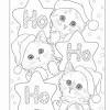 Free printable christmas cat coloring page for kids to download, christmas animals coloring pages 1