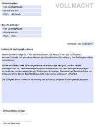 Innerhalb dieses zeitraumes lassen sich fast alle verträge widerrufen. Vollmacht Vertragsabschluss Kostenlose Vordrucke De