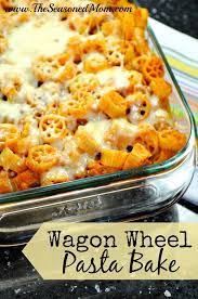 Dump And Bake Wagon Wheel Pasta Casserole Recipe Food Recipes Cooking