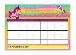 Unicorn Reward Chart Behaviour Chores Goals Potty Free Pen Stickers Ebay