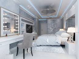 Art deco furniture carving and ornament is relatively subdued; Modern Art Deco Style Bedroom 3d Picture Stock Photo Picture And Royalty Free Image Image 47410922