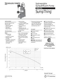 Goulds Sumpthing St31 Series Technical Brochure With Data