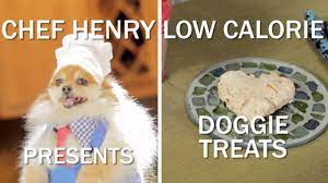 Bake the dog treats for 25 minutes. Chef Henry The Pom S Recipe For Homemade Low Calorie Dog Treats Video Dogtime