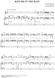 Download and print kiss the rain piano sheet music by yiruma. Buy Kiss Me In The Rain Sheet Music By Barbra Streisand For Piano Vocal Chords