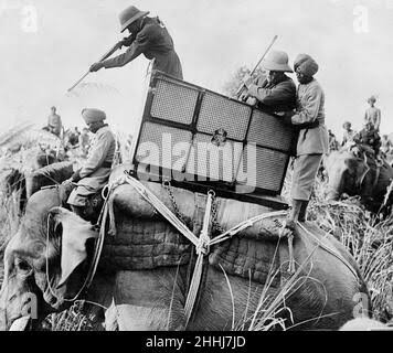 Royal Visit of King George V and Queen Mary to India. King George tiger hunting in the Nepal jungle. January 1912 Stock Photo - Alamy