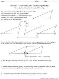 For each pair of triangles , tell which postulate, if any, can be used to prove the triangles congruent. Angle Relationships Worksheets By Free To Discover Tpt