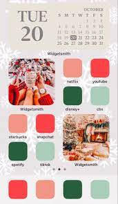 Ios 14 Christmas Home Screen Wallpaper Iphone Christmas Iphone App Layout Homescreen