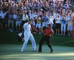 Tiger Woods And Steve Williams Celebrate At Augusta National 16th Hole 2005 Masters Jason Sharpe And I Were Th Steve Williams Augusta National Tiger Woods